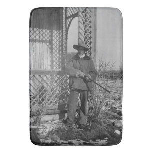 Cowboy-Rancher oder kanadischer Outlaw des alten W Badematte