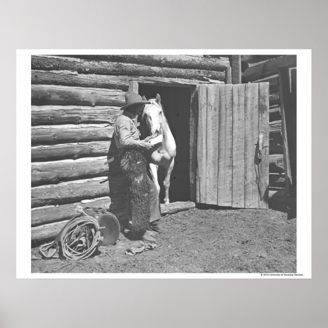 Cowboy reading a letter poster (Vorne)