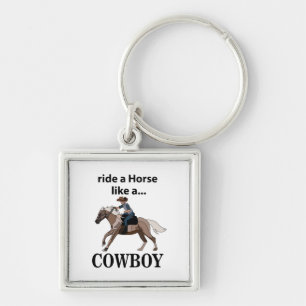 Cowboy Reite Ein Pferd Wie Ein Cowboy Schlüsselanhänger