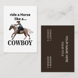 Cowboy Reite Ein Pferd Wie Ein Cowboy Visitenkarte