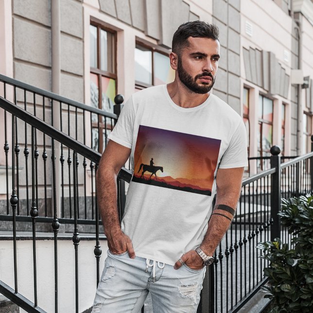 Cowboy Reiten Ein Pferde Mens T - Shirt (Von Creator hochgeladen)