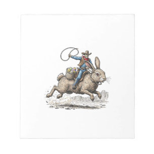 Cowboy reitet auf Osterhasen Western Howdy Oster F Notizblock