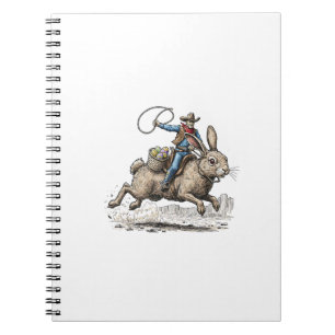 Cowboy-Reitet-Osterhase Western Howdy Oster Fu Notizblock
