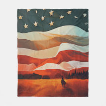 Cowboy-Rennen in Flag Sunset