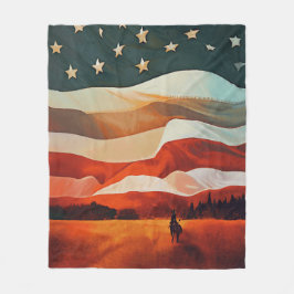 Cowboy-Rennen in Flag Sunset Fleecedecke
