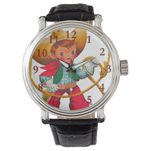 Cowboy Retro Boy Kind Niedlicher Western Armbanduhr