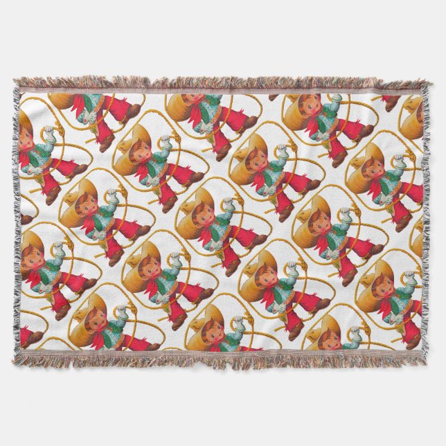 Cowboy Retro Boy Kind Niedlicher Western Decke (Vorderseite)