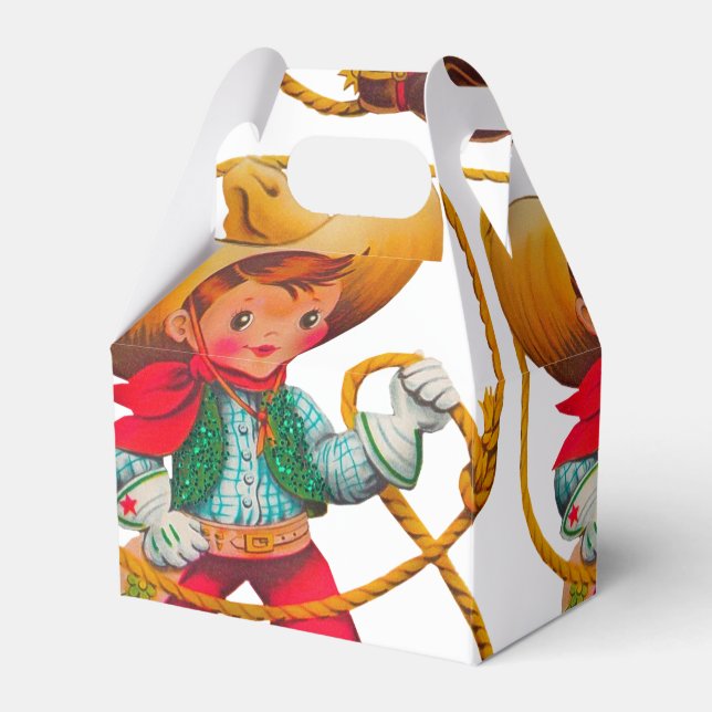 Cowboy Retro Boy Kind Niedlicher Western Geschenkschachtel (Vorderseite)