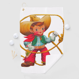 Cowboy Retro Boy Kind Niedlicher Western Golfhandtuch