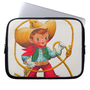 Cowboy Retro Boy Kind Niedlicher Western Laptopschutzhülle
