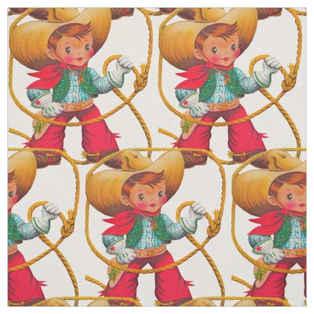 Cowboy Retro Boy Kind Niedlicher Western Stoff (Muster)