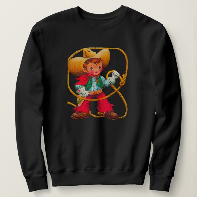 Cowboy Retro Boy Kind Niedlicher Western Sweatshirt (Design vorne)