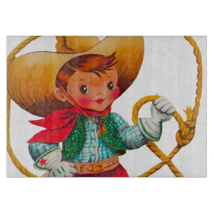 Cowboy Retro Junge Kind Süß Western Schneidebrett