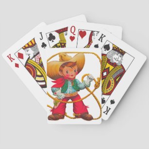 Cowboy Retro Junge Kind Süß Western Spielkarten