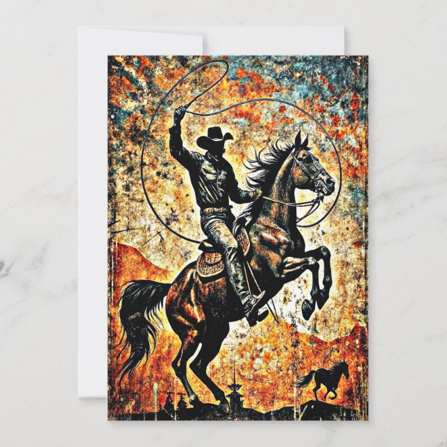 COWBOY RIDING EINLADUNG (Vorderseite)