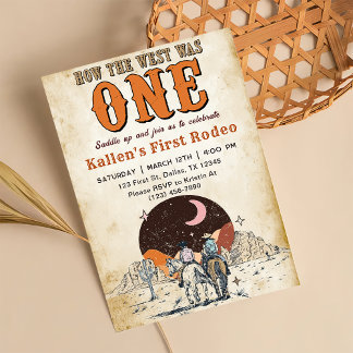 Cowboy Rodeo 1. Geburtstag Wie der Westen eins war Einladung