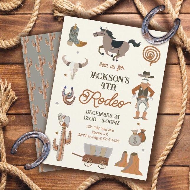 Cowboy Rodeo Anniversaire Fête Invitation (Créateur téléchargé)