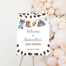 Cowboy-Rodeo-Baby-Shower-Empfangsschild