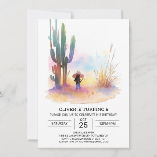 Cowboy Rodeo Children Geburtstag Einladung