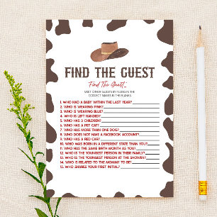 Cowboy Rodeo Finden Sie das Baby Duschspiel Briefpapier