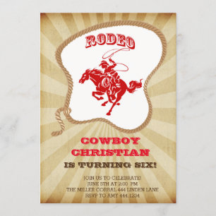 Cowboy Rodeo Geburtstagsparty Einladungen