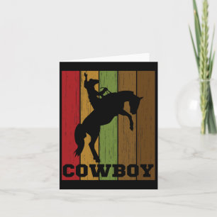 Cowboy Rodeo Horse Retro Western Cowboy Horseck Ri Karte