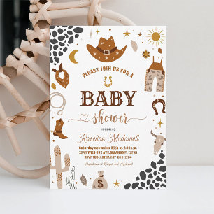 Cowboy Rodeo Junge Wild West Babyparty-Einladung Einladung