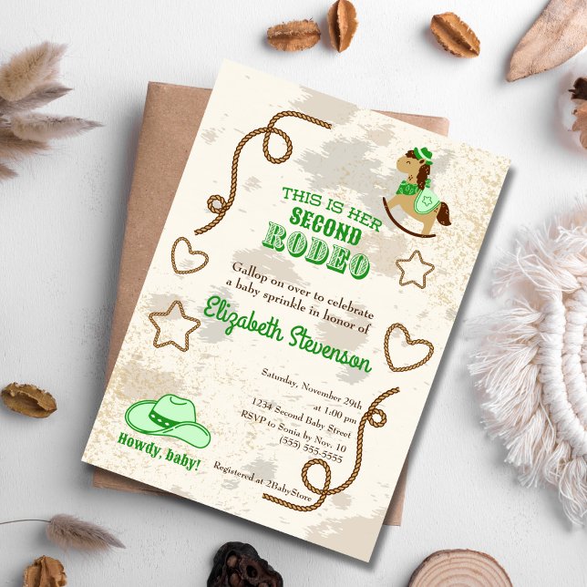 Cowboy Rodeo Unisex Howdy Baby Dusche Sprinkle Einladung (Von Creator hochgeladen)