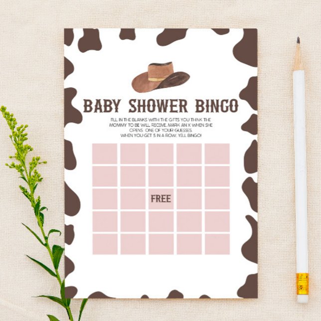 Cowboy Rodeo Western Bingo Baby Showspiel Briefpapier (Von Creator hochgeladen)