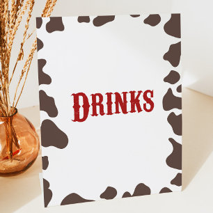 Cowboy Rodeo Western Drinks Tisch Sockelschild