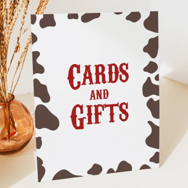 Cowboy Rodeo Western Karten und Geschenke Party Sockelschild (Von Creator hochgeladen)