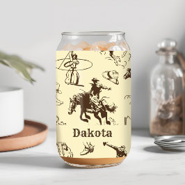 Cowboy Rodeo Western Personalisiert Dosenglas