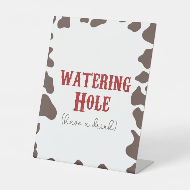 Cowboy Rodeo Western Wasserloch Drinks Party Sockelschild (Vorderseite)