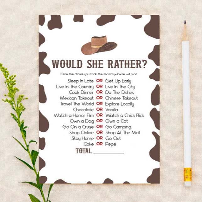 Cowboy Rodeo wollte sie eher Baby Dusche Spiel Briefpapier (Von Creator hochgeladen)