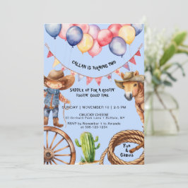 Cowboy Rootin'Rootin' Time Birthday Einladung