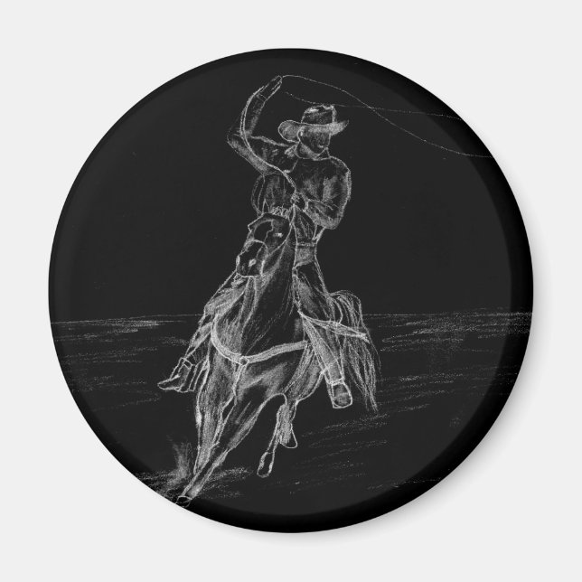 Cowboy Roping Magnet (Vorne)