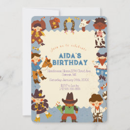 "Cowboy Roundup Invitation de fête d'anniversaire
