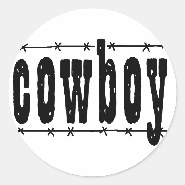 Cowboy Runder Aufkleber (Vorderseite)