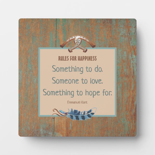 Cowboy Rustic Inspirational Tabletop Fotoplatte (Vorderseite)