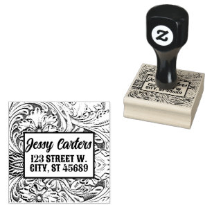 Cowboy Rustikaler Western Land geschossenes Leder Gummistempel