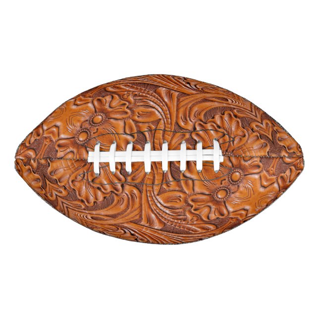 Cowboy Rustikaler Western mit handgefertigtem Lede Football (Vorderseite)