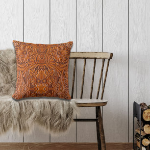 Cowboy Rustikaler Western mit handgefertigtem Lede Kissen