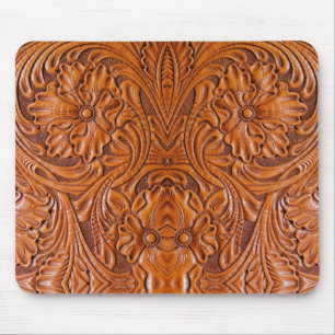 Cowboy Rustikaler Western mit handgefertigtem Lede Mousepad
