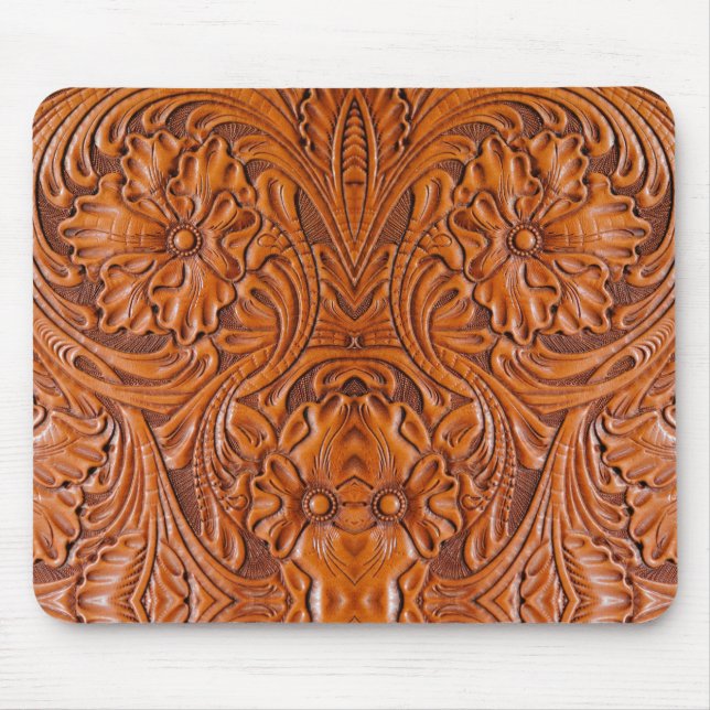 Cowboy Rustikaler Western mit handgefertigtem Lede Mousepad (Vorne)