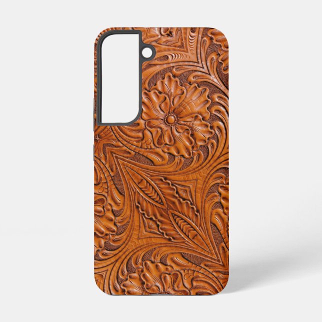 Cowboy Rustikaler Western mit handgefertigtem Lede Samsung Galaxy Hülle (Rückseite)
