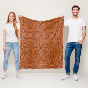 Cowboy-Rustikalisches Western-Land-Lederdruck Fleecedecke