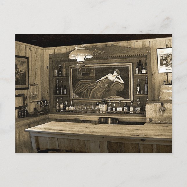 Cowboy Saloon Postkarte (Vorderseite)