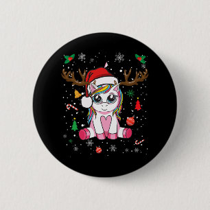 Cowboy santa auf einem Pferd Weihnachten lustig Button