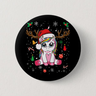 Cowboy santa auf einem Pferd Weihnachten lustig Button