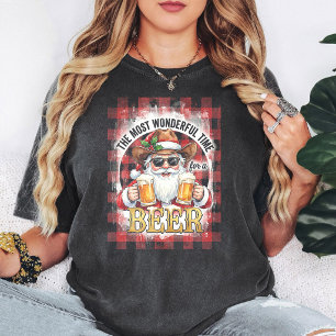 Cowboy-Santa-Bier Lustiges Weihnachten Trinken Hum T-Shirt